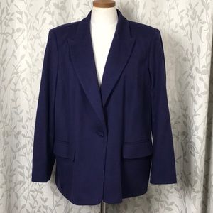 Marina Rinaldi Single-Button Jacket. Wool/Angora Blend. Purple. Size 20 U.S.